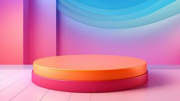 AI generated 3d rendered abstract empty display podium Minimal scene for product display presentation photo