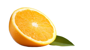 AI generated Close up photo of fresh and tasty orange fruit without background. Transparent PNG inside