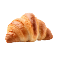 AI generated Close up photo of fresh, crispy and tasty croissant without background. Transparent PNG inside