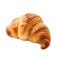 AI generated Close up photo of fresh, crispy and tasty croissant without background. Transparent PNG inside