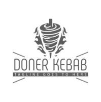 logotipo de shawarma para restaurantes y mercados. plantilla de logotipo de doner kebab. vector