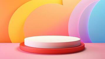 AI generated 3d rendered abstract empty display podium Minimal scene for product display presentation photo