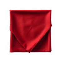 AI generated Top view of red napkin. Close up view. Transparent PNG inside