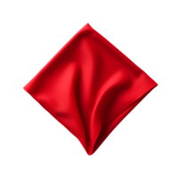 AI generated Top view of red napkin. Close up view. Transparent PNG inside