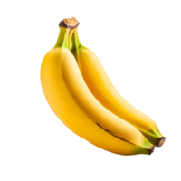 AI generated Close up photo of yellow, tasty and ripe bananas without background. Transparent PNG included