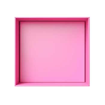 AI generated Top view of pink opened box with empty space for product display or similar cases. Ready for mockup. Transparent PNG inside