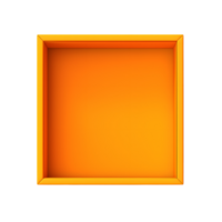 AI generated Top view of orange opened box with empty space for product display or similar cases. Reay for mockup. Transparent PNG inside