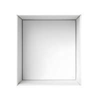 ai généré Haut vue de blanc ouvert boîte avec vide espace pour produit afficher ou similaire cas. vraiment pour maquette. transparent png à l'intérieur