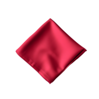 AI generated Top view of red napkin. Close up view. Transparent PNG inside