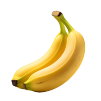 AI generated Close up photo of yellow, tasty and ripe bananas without background. Transparent PNG included