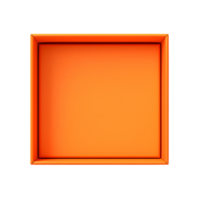 AI generated Top view of orange opened box with empty space for product display or similar cases. Reay for mockup. Transparent PNG inside