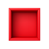 AI generated Top view of red opened box with empty space for product display or similar cases. Reay for mockup. Transparent PNG inside