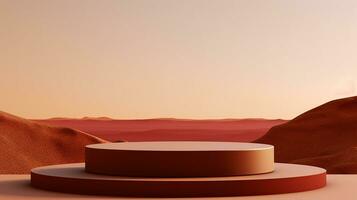 AI generated 3d rendered abstract empty display podium Minimal scene for product display presentation photo