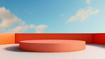 AI generated 3d rendered abstract empty display podium Minimal scene for product display presentation photo
