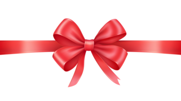 AI generated Red ribbon with bow without background png