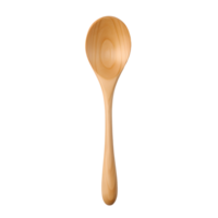 AI generated Top view photo of wooden spoon without background. With PNG inside