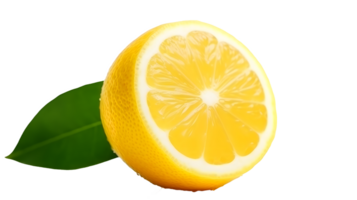 AI generated Close up photo of fresh and tasty lemon without background. Transparent PNG inside