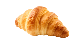 AI generated Close up photo of fresh, crispy and tasty croissant without background. Transparent PNG inside