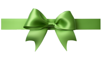 AI generated Green ribbon with bow without background png