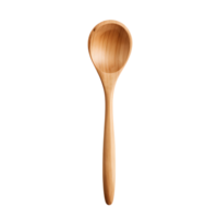 AI generated Top view photo of wooden spoon without background. With PNG inside