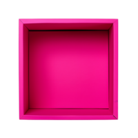 AI generated Top view of pink opened box with empty space for product display or similar cases. Ready for mockup. Transparent PNG inside