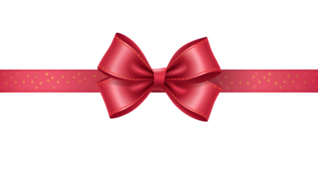 AI generated Red ribbon with bow without background png