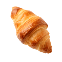 AI generated Close up photo of fresh, crispy and tasty croissant without background. Transparent PNG inside