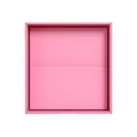 ai généré Haut vue de rose ouvert boîte avec vide espace pour produit afficher ou similaire cas. prêt pour maquette. transparent png à l'intérieur