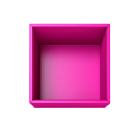 AI generated Top view of pink opened box with empty space for product display or similar cases. Ready for mockup. Transparent PNG inside