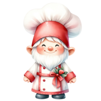 AI generated Red Gnome Pastry Chef bakes with love for Valentine's Day png