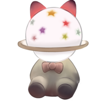 baby Boy cute lamp with cat ear and star on head png