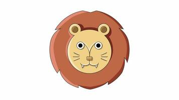 animering former en lejon huvud ikon video