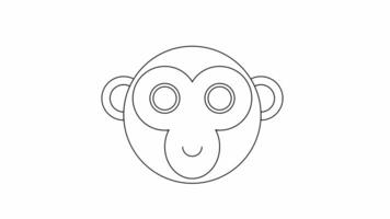 animated sketch of a monkey head icon video