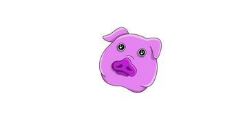 animato video di il di maiale testa icona