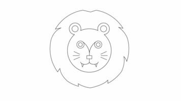 animated sketch of the lion head icon video