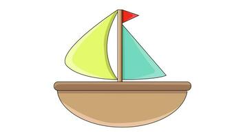 Animation forms a sailboat icon video
