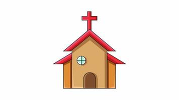 Animation forms a church icon video