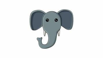 Animation forms an elephant head icon video