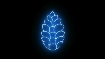 Animated pine cone icon with a glowing neon effect video