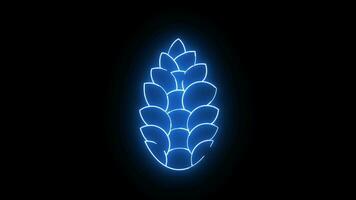 Animated pine cone icon with a glowing neon effect video