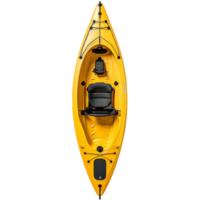 AI generated Yellow kayak with paddle isolated on transparent. AI Generative png