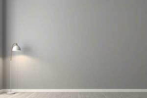 AI generated a lamp on full empty hall 3d rendered photo