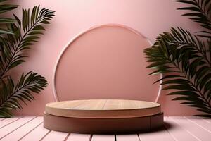 AI generated 3d rendered empty display podium Minimal scene for product display presentation photo