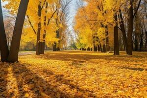 AI generated Beautiful bright colorful autumn landscape photo