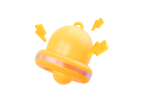 3d bell with lightning png