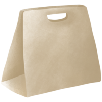 Illustration of a brown paper bag with a hole for a handle. png