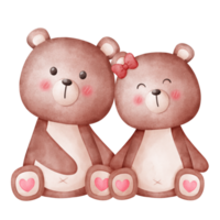 Cute Teddy Bear Couple png