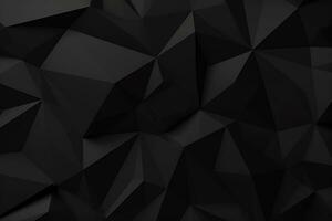 AI generated Black abstract geometric background from polygons photo