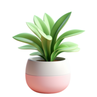 AI generated indoor plant in white pot on transparent background png