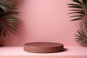 AI generated 3d rendered empty display podium Minimal scene for product display presentation photo